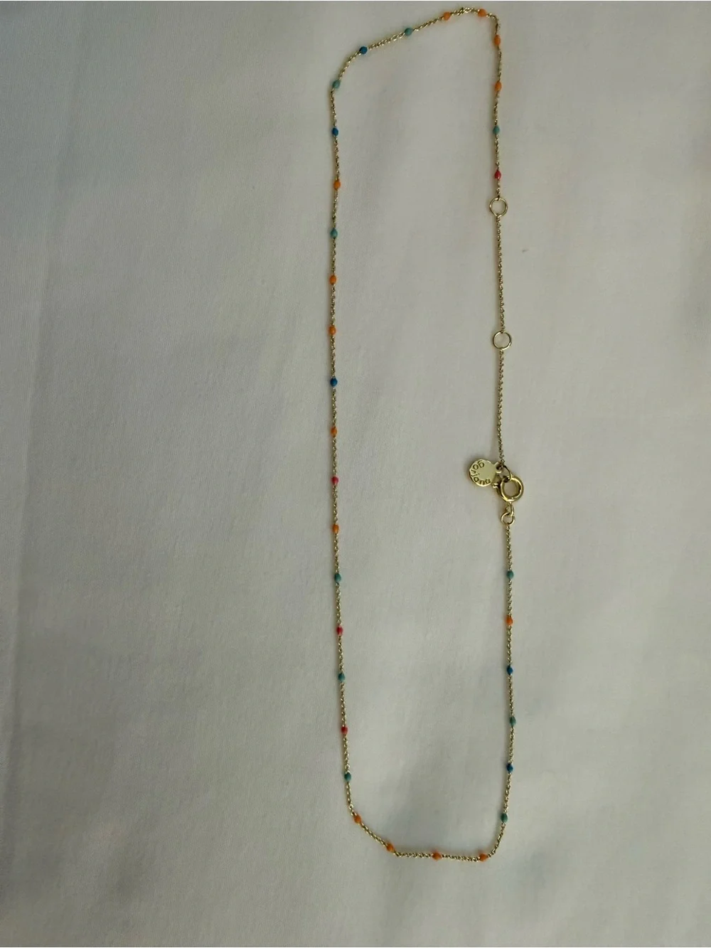 Gorjana Capri Delicate Multicolor Bead Gold Necklace - Women 18kt Gold Plated